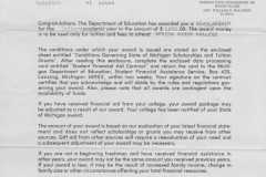 Dan Arnold, Scholarship letter, June 1996.