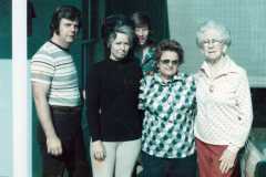 Bill, Sally and Randy Butler, Charlotte and Tracie Arnold, taken during Tracie's visit to California, 1975.