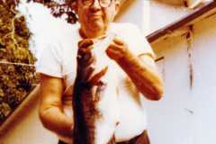 Ten pound bass, Roy Moore, February 1977.