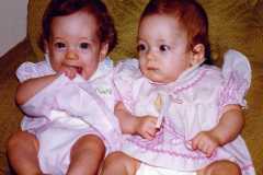 Left: Ann Marie 11-4oz; Right: Beth 12-6oz, 6 months, July 1977.