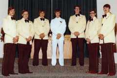Groom's attendants at Dan and Peggy Arnold's wedding ceremony, August 13, 1977.