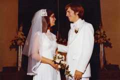 Dan and Peggy Arnold wedding ceremony, August 13, 1977.