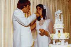 Dan and Peggy Arnold wedding ceremony, August 13, 1977.