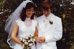 Dan and Peggy Arnold wedding ceremony, August 13, 1977.