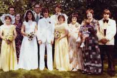 Family at Dan and Peggy Arnold's wedding ceremony, August 13, 1977.