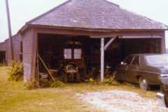 Barns at Doris Moore old house. Kenton Ohio, September 1977.