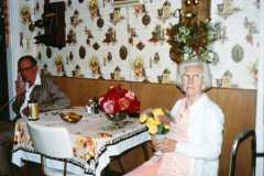 Taken on my [Tracie Arnold] 81st birthday. Allen is on the phone talking to Alvin at midnight. September 11, 1977.
