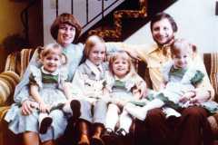 To Grandma (Tracie) with much love, Carol & family. Anne Marie is setting on Carol's lap, Beth with Bob, Christmas 1978.