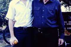 Daniel Arnold with grandpa Roy Emery Moore, 1979.