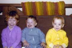 Kelly and David Revell and Becky (Scott's girl), February 1979.