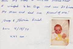 Kristen Marie Kniat, newborn, 1979.