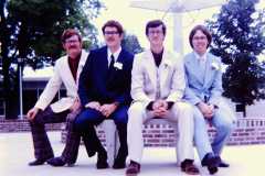 Dan Arnold with Jim, Andy, and Steve Duffy at Andy's wedding, July 1979.