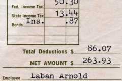 1979-09-07-ArnoldLD1929-Pay-Stub-Schamber-Tractor-Sales