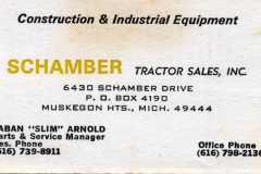 1980-00-00-ArnoldLD1929-Business-Card-Schamber-Tractor-Sales