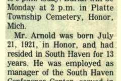 Allen Arnold obituary, June 1980.