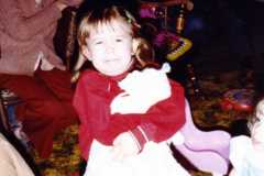 Kelly Revell with Tracy Arnold and others, Christmas 1980.