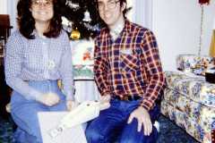 Dan and Peggy Arnold at Smith home in Battle Creek, Christmas 1981.