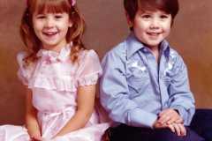 Kelly and David Revell, Christmas 1981.