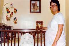Peggy Arnold with the "nest" ready, August 1983.
