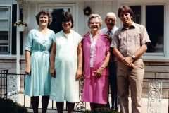 Delma Smith, Dan and Peggy Arnold, Grandma Louise, and "Grandpa" Ray Smith, Florida, July 1983.
