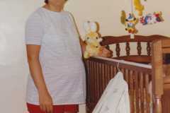 Peggy Arnold with the "nest" ready, September 1983.