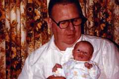 Laban Daniel Arnold with grandson David Daniel Arnold, September, 1983.