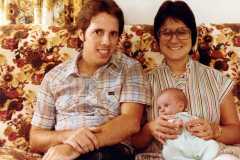 Dan and Peggy with baby David Daniel Arnold, October 1983.