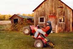 Mike Arnold, four-wheeler fun in Nunica, October 1983.