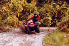 Mike Arnold, four-wheeler fun in Nunica, October 1983.