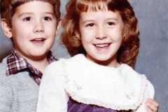 Kelly and David Revell, 6 & 5 years, Christmas 1983.