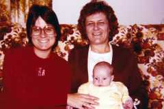 Delma Smith and Peggy Arnold with David Daniel Arnold, circa December 1983.
