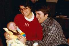 Dan and Peggy with baby David Daniel Arnold, December 1983.