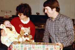 Dan and Peggy with baby David Daniel Arnold, December 1983.