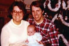 Dan and Peggy with baby David Daniel Arnold, December 1983.