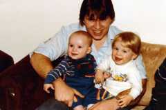 Dave and Joe with Mike Arnold, March 1984.