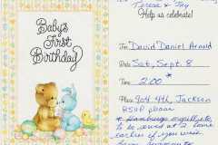 David Daniel Arnold, 1st birthday party, September, 1984.