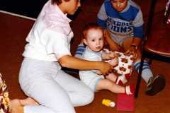 Lisa Taggart and Dave Revell, David Arnold's first birthday, September 1984.