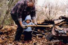 David Arnold with grandpa Laban, Fall 1984.
