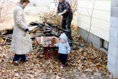 David Arnold with mom and grandpa Laban, Fall 1984.