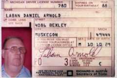 Laban D. Arnold Driver License, circa 1984.