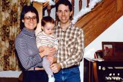 Peggy and Dan with David Arnold, Christmas 1984.