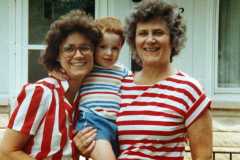 Dave Arnold with mom and grandma Delma, summer 1985.