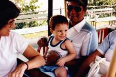 Peggy and Dave Arnold, Wendell Smith, visit to Boblo Island, summer 1985.