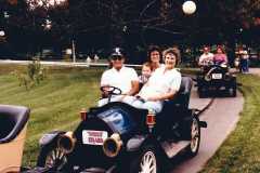 Wendell and Delma Smith, Peggy and Dave Arnold, visit to Boblo Island, summer 1985.