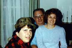 Mike and Laban Arnold with Carol Arnold Suderno, November 1985.