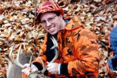 Dan Arnold and his six-point buck, November 1985.