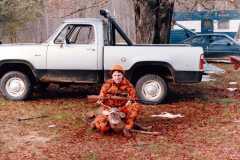 Dan Arnold and his six-point buck, November 1985.