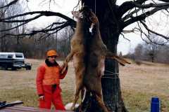 Dan Arnold and his six-point buck, November 1985.