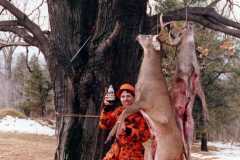 Dan Arnold and his six-point buck, November 1985.