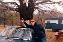 Dan Arnold and his six-point buck, November 1985.